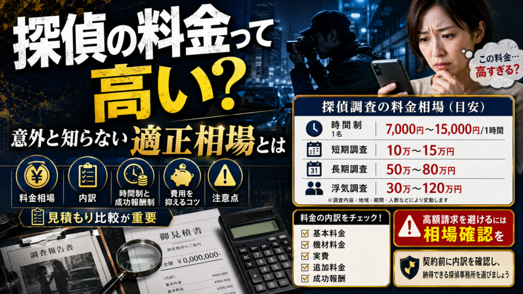探偵の料金って高い？意外と知らない適正相場とは